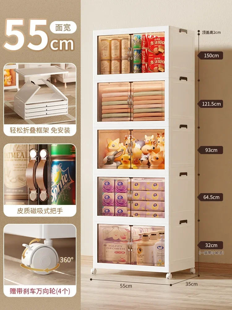 Foldable Storage Cabinet with Wheels — 4 Drawers — product image 9