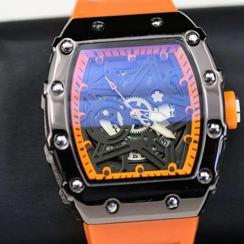Luminous Tonneau Quartz Watch — Pentagram Dial, Silicone Strap — product image 3