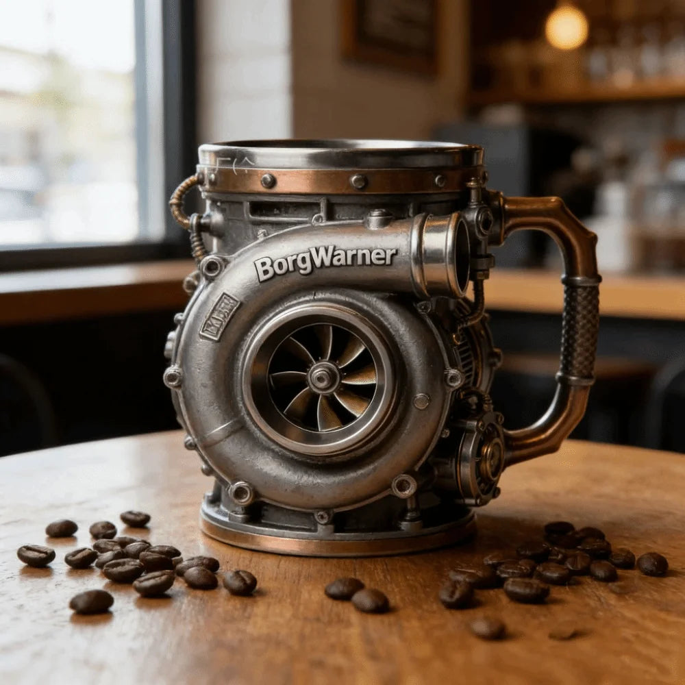 Resin Turbocharger Mug Comfortable Grip Sturdy and Durable 3D Engine Cup Handcrafted Mechanical Element — product image 2