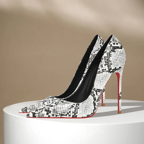 Snake Print Slim Heels