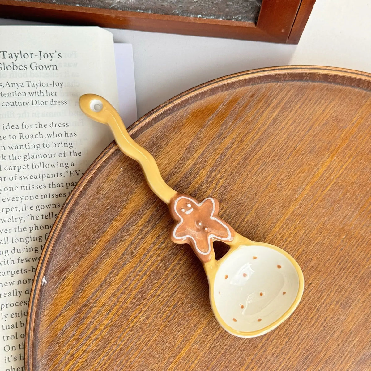 Ceramic Long-Handled Spoon — Bread & Biscuit Design — product image 8