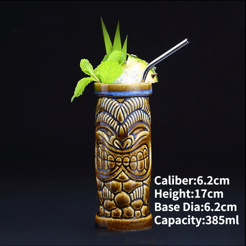 Ceramic Tiki Mug — Hawaiian Cocktail Cup, Bar Gift — product image 56