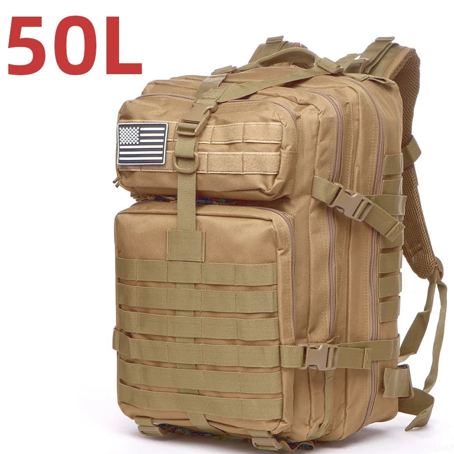 50L Tactical Backpack — Waterproof Nylon, Hiking & Camping — product image 13