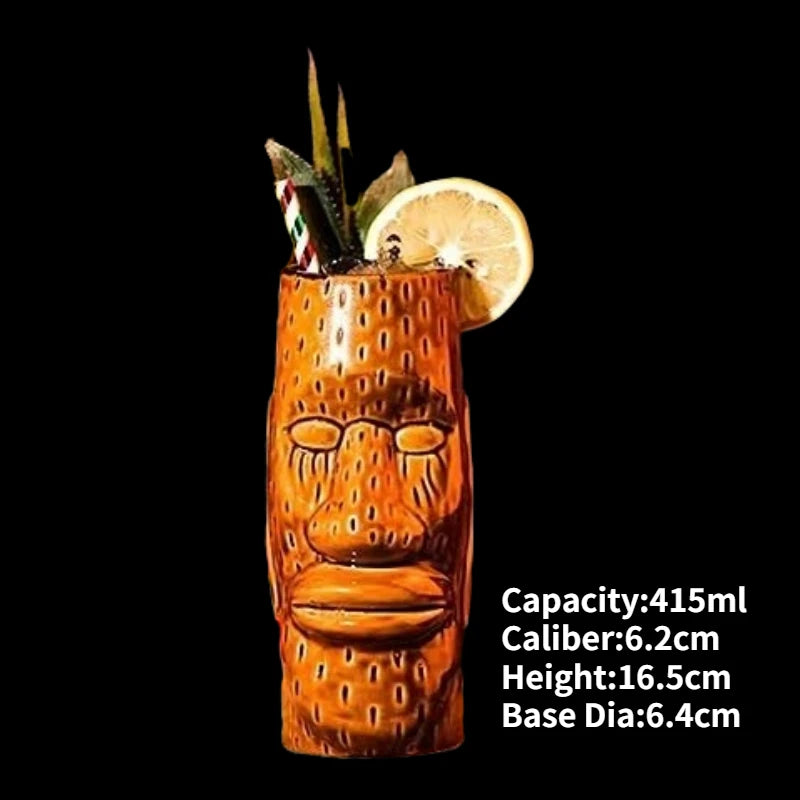 Ceramic Tiki Mug — Hawaiian Cocktail Cup, Bar Gift — product image 61