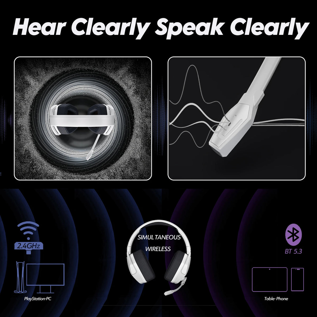 NUBWO G06 Wireless Gaming Headset — 2.4GHz & Bluetooth 5.3 — product image 5