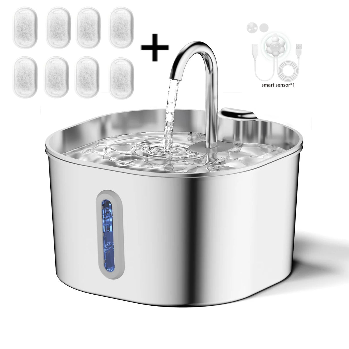 Stainless Steel Pet Water Fountain — 2.2 L, Filtered, Ultra Quiet — product image 9