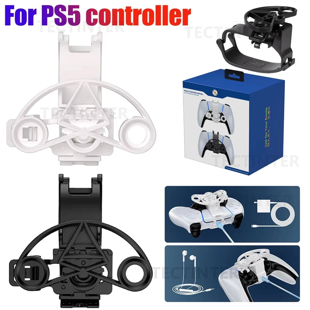Mini steering wheel attachment for a PS5 controller