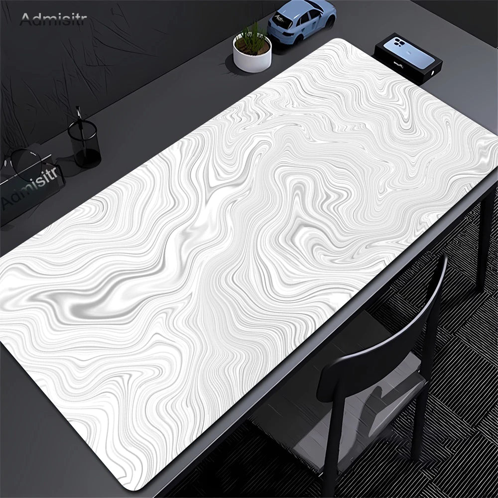 Black and White Strata Desk Mat — Large Non-Slip Mouse Pad — product image 3