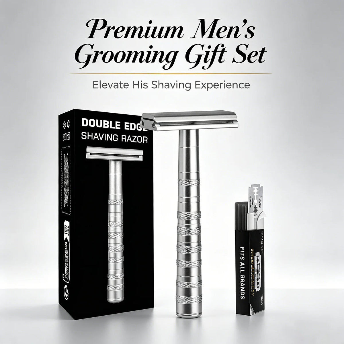Reusable metal double edge safety razor with blades