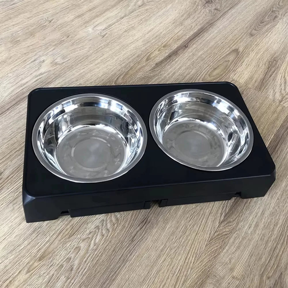 Elevated Dog Bowl Stand — Adjustable Height, Twin Steel Bowls — product image 3