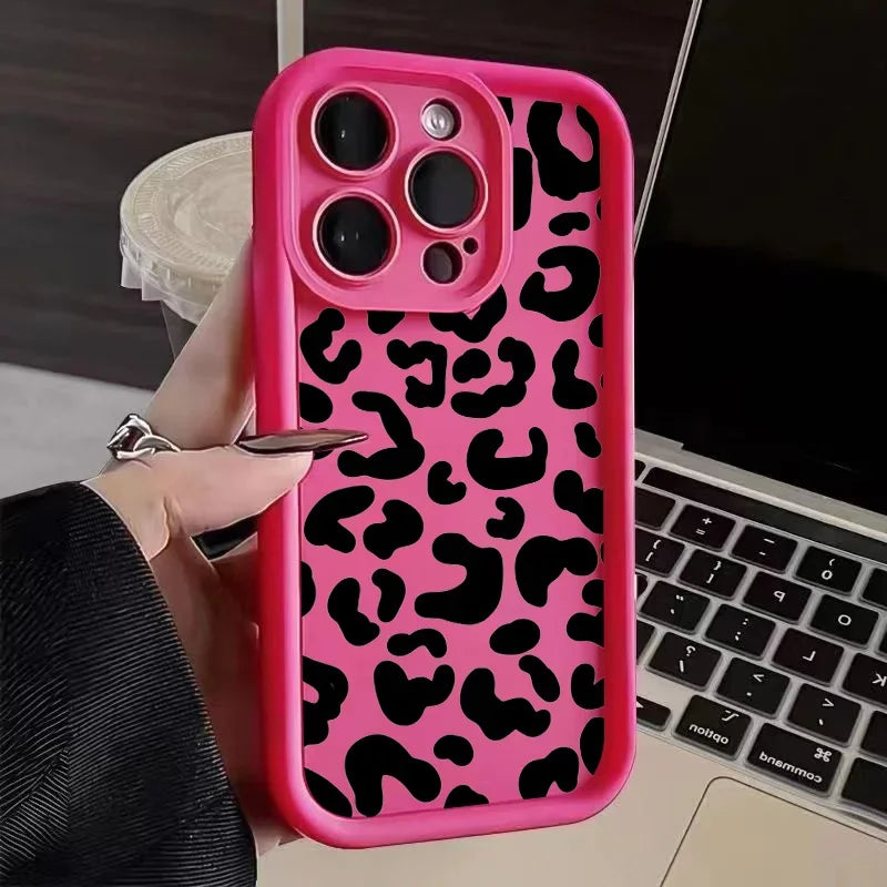 Silicone Phone Case — Black Leopard Print, iPhone 7–17 — product image 7