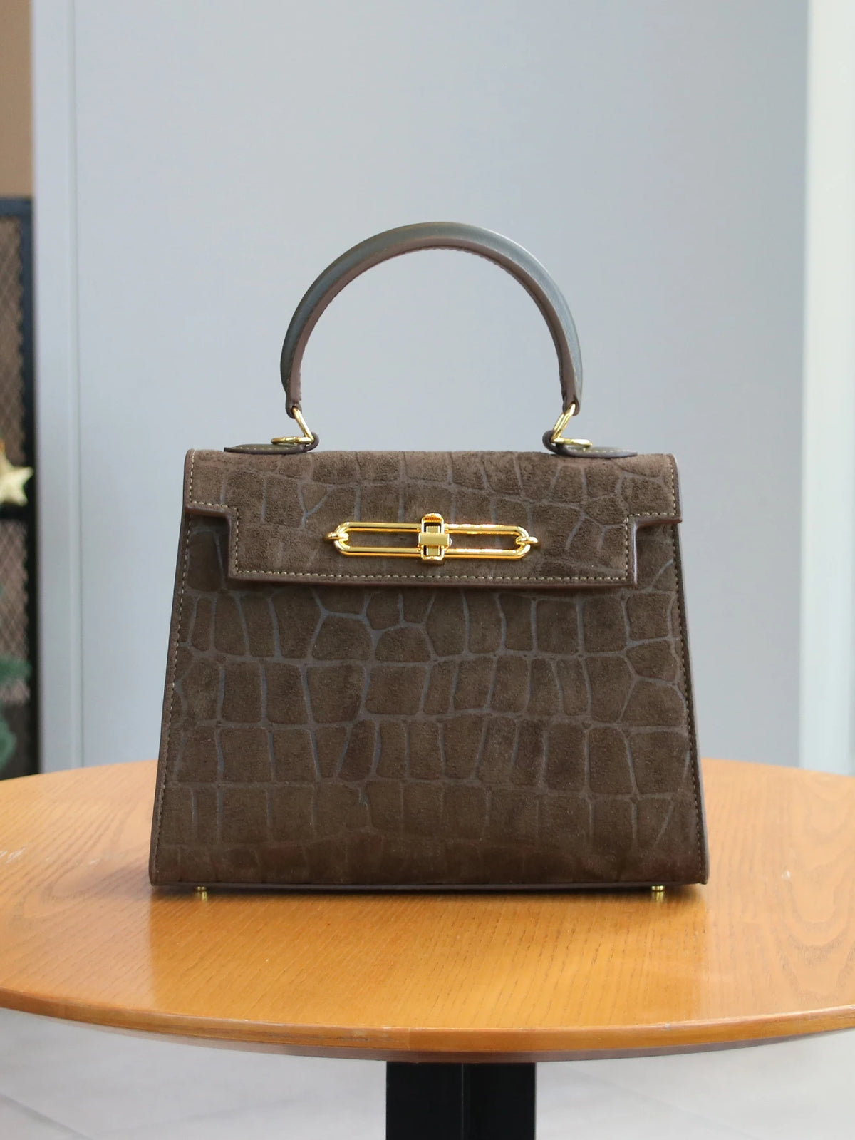 Croc-Effect Frosted Handbag — Women's Commuter Tote — product image 4