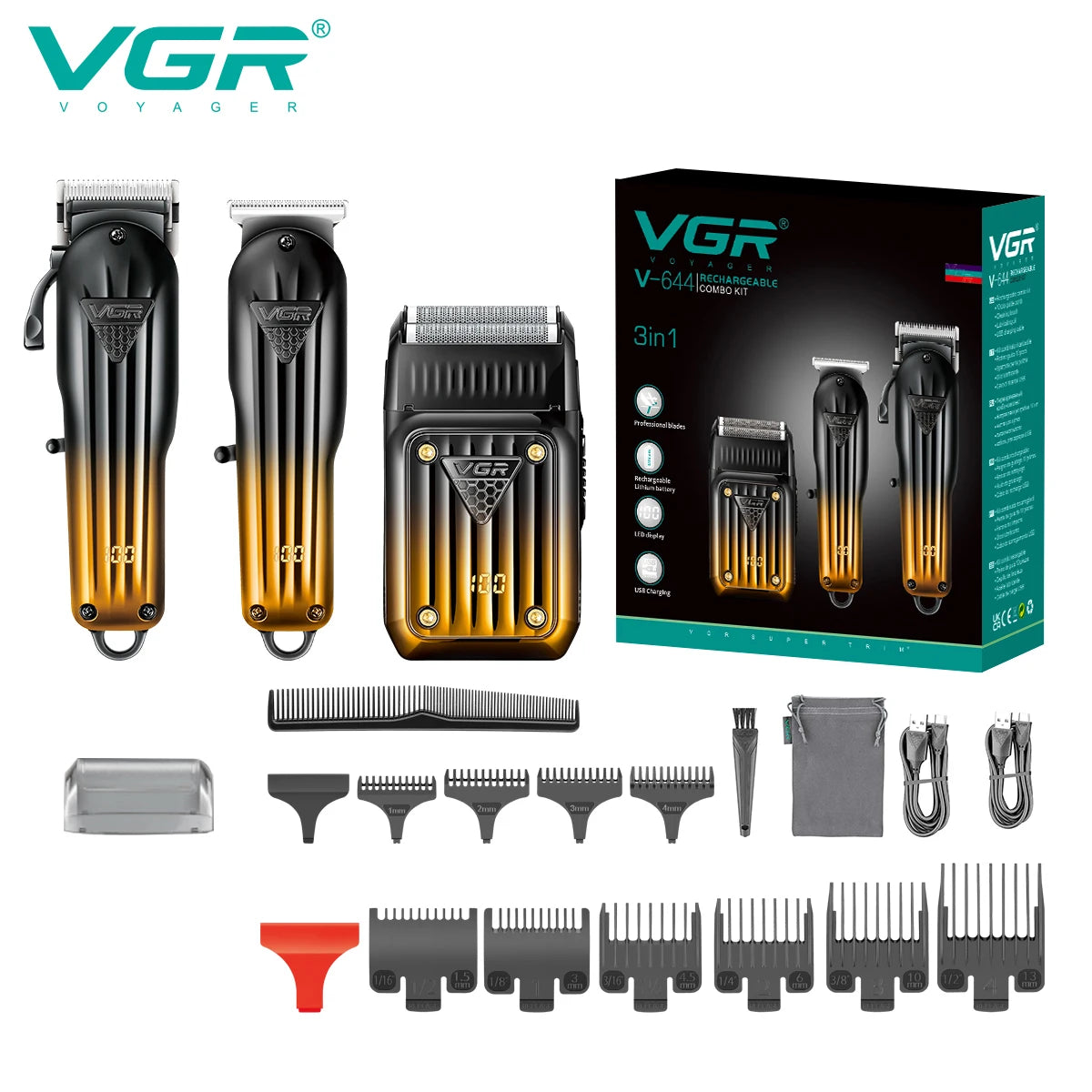 VGR 644 professional cordless hair clipper with taper lever