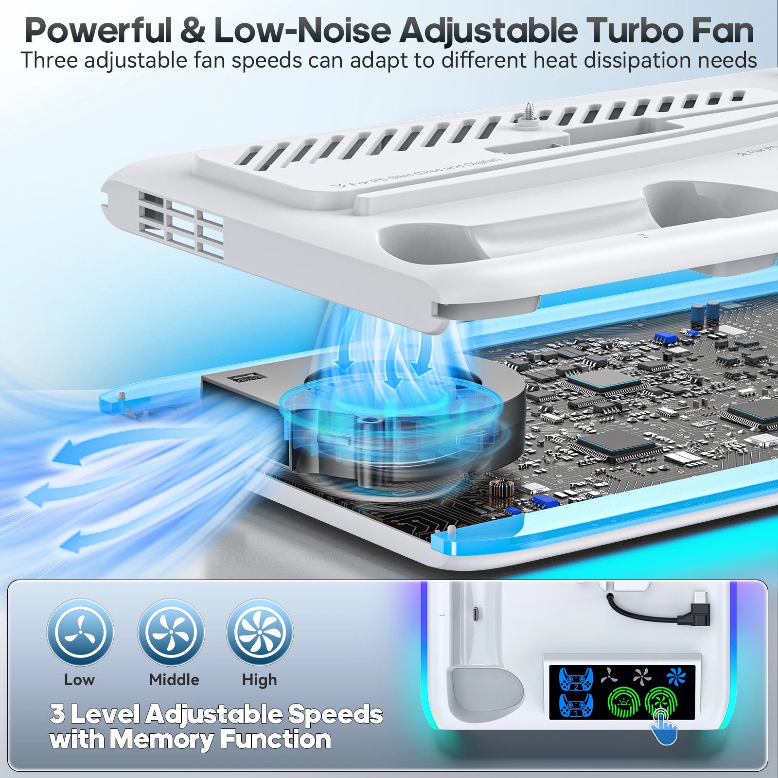 PS5 Stand with Cooling Fan — RGB Base for Slim & Pro — product image 4