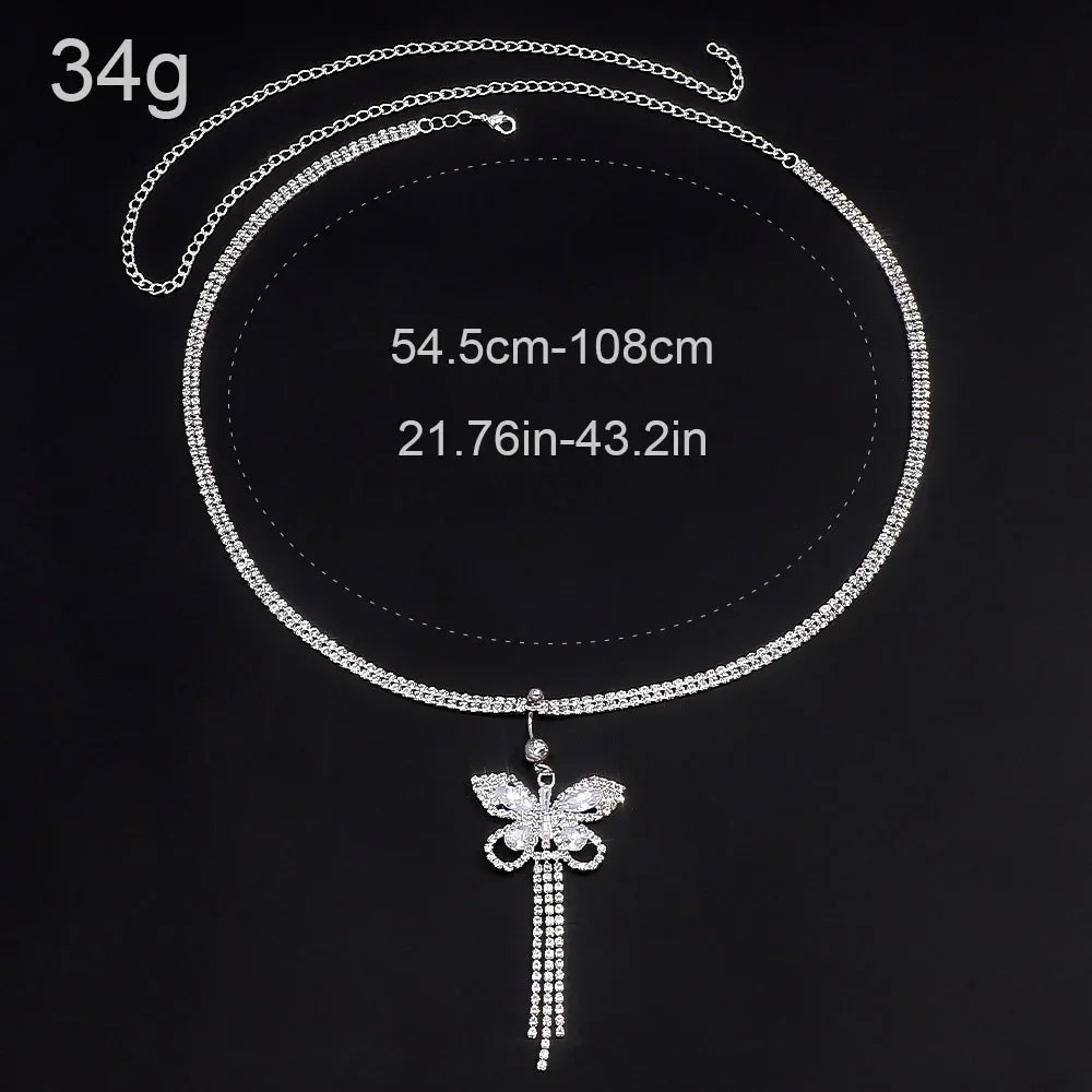 Rhinestone Butterfly Tassel Waist Chain — product image 5