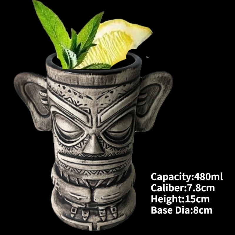 Ceramic Tiki Mug — Hawaiian Cocktail Cup, Bar Gift — product image 39
