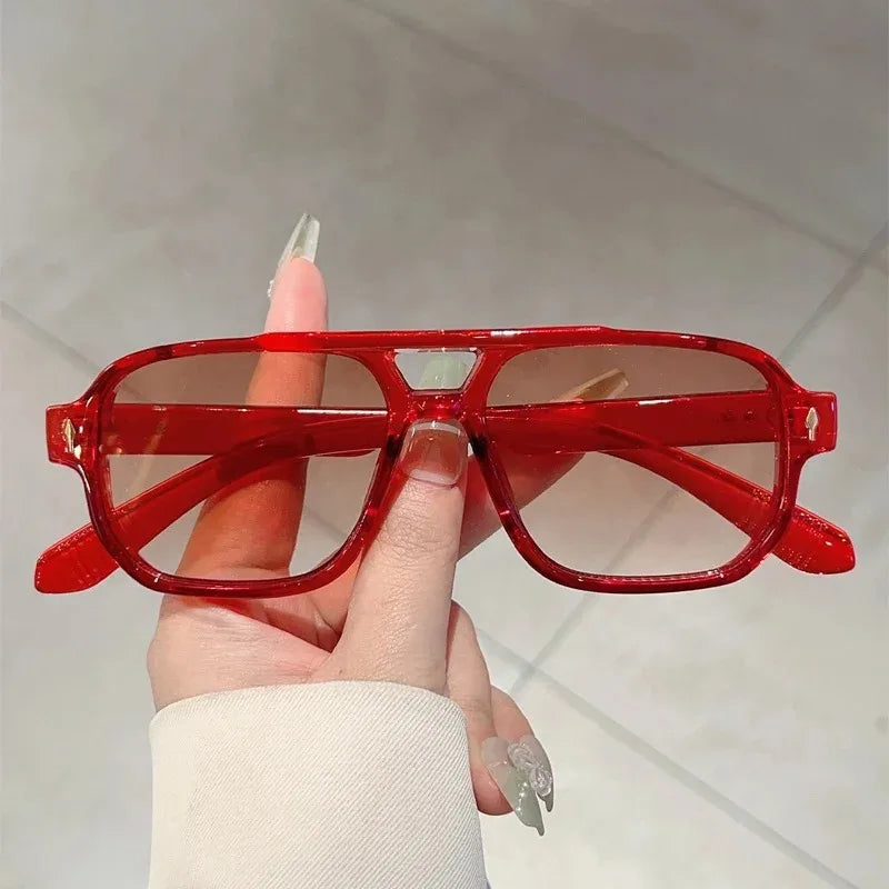 Double Bridge Square Sunglasses — UV400 Gradient Lenses — product image 2