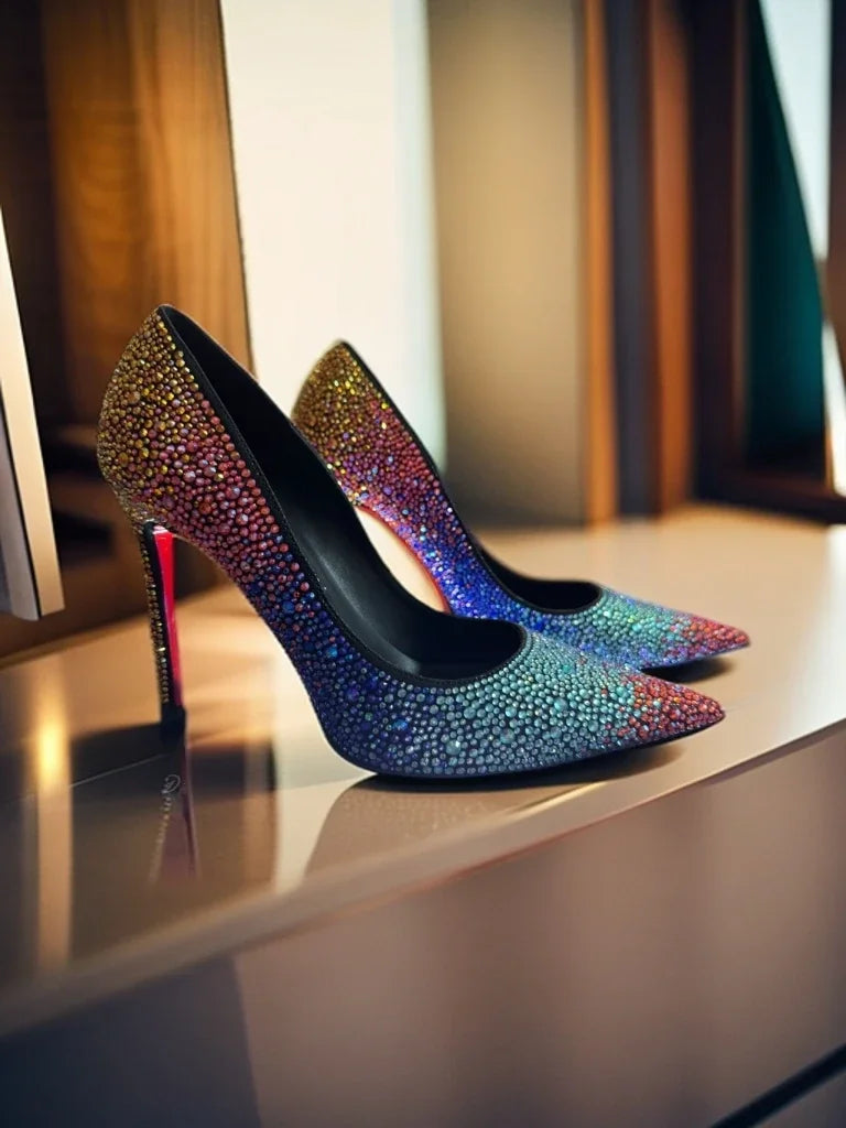 Crystal-Set Pointed Stiletto Pumps — product image 2