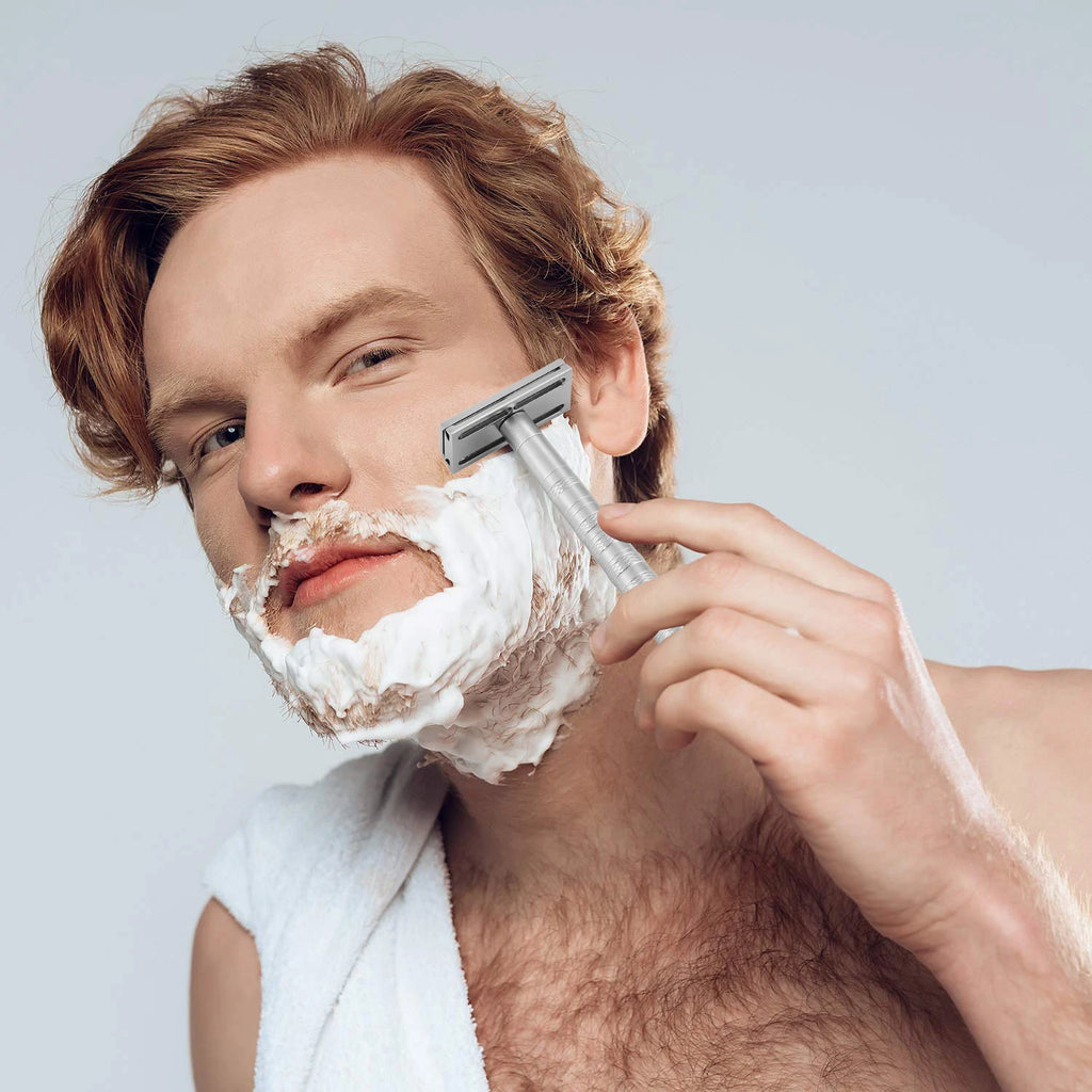 Double Edge Safety Razor — Reusable Metal, 5 Blades Included — product image 4