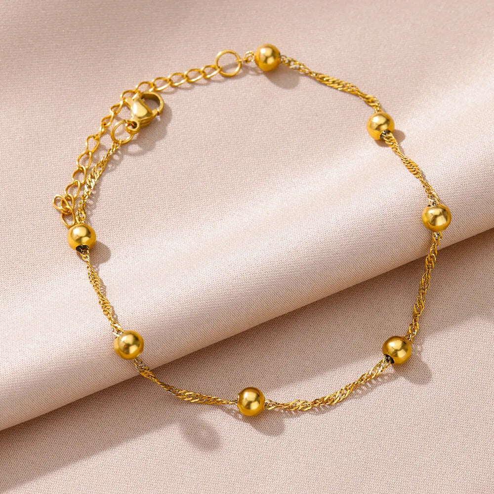 Gold-Tone Pearl and Chain Anklet — product image 15