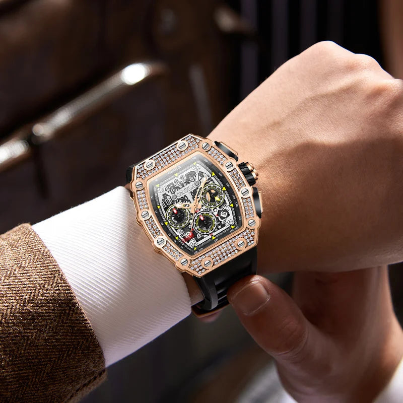 ONOLA Diamond-Set Automatic Watch — Waterproof, Silicone Strap — product image 5
