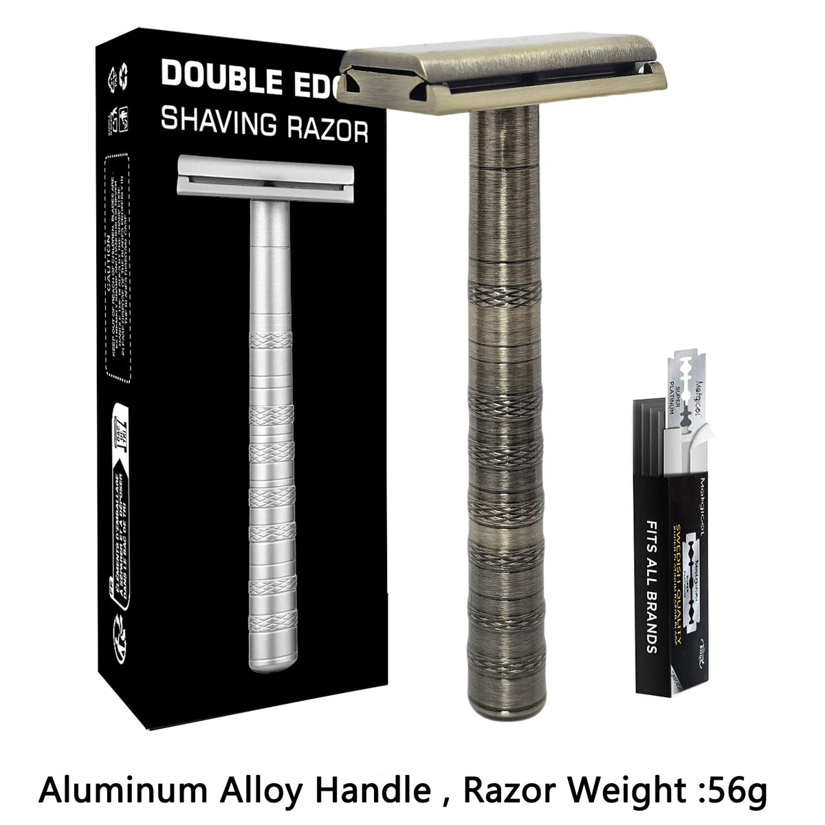 Double Edge Safety Razor — Reusable Metal, 5 Blades Included — product image 7