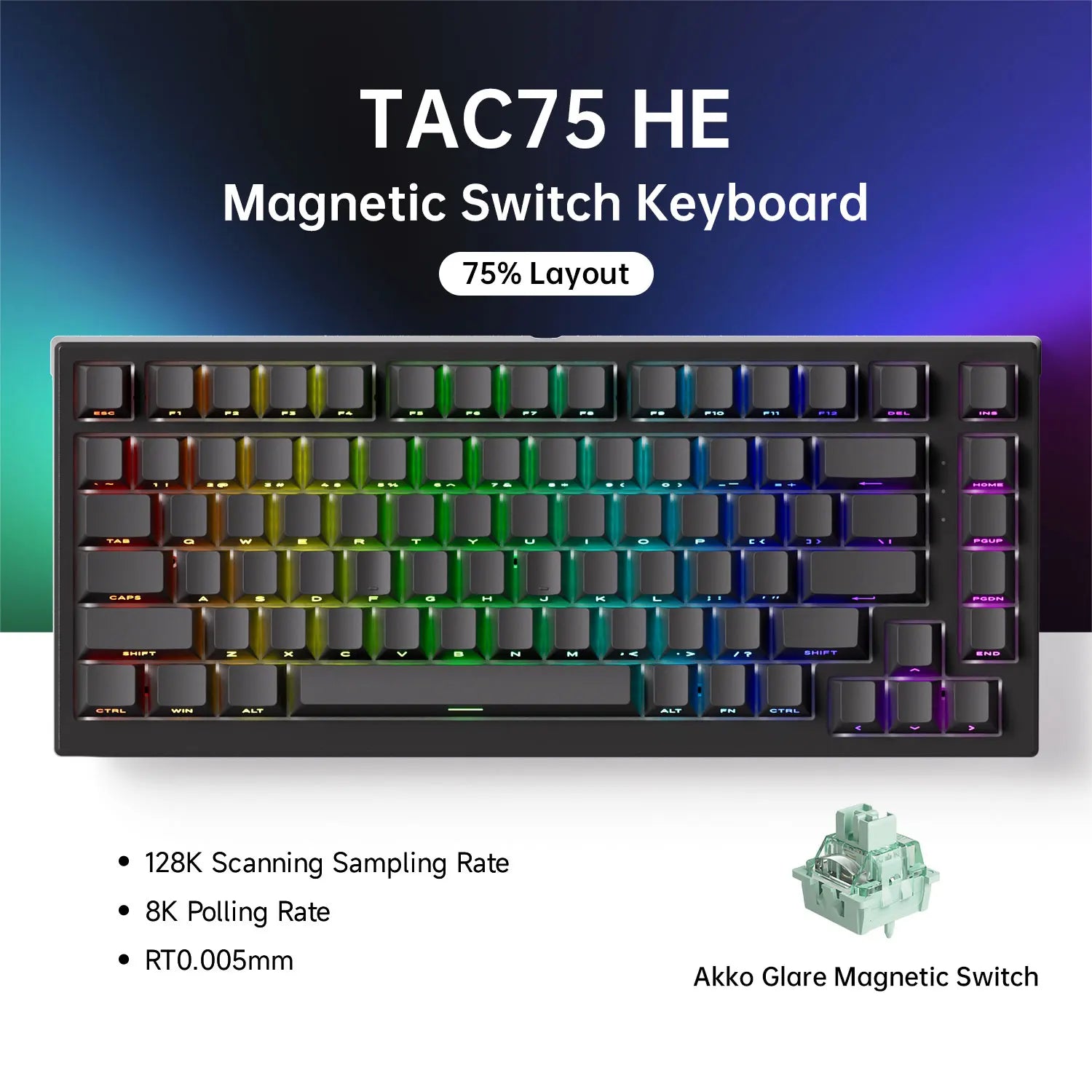 AKKO TAC75 HE Magnetic Switch Keyboard — 75%, 8K RGB, Wired — product image 9