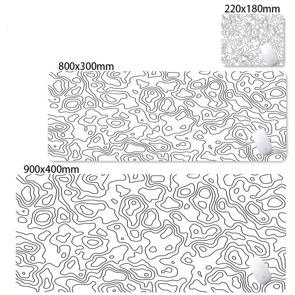 Black and White Strata Desk Mat — Large Non-Slip Mouse Pad — product image 17