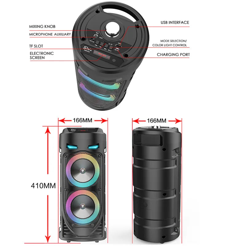 Portable Bluetooth Speaker — LED Lights, Wireless Boombox — product image 6