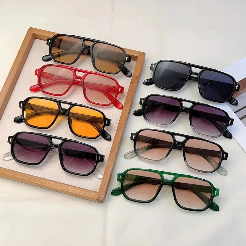 Double Bridge Square Sunglasses — UV400 Gradient Lenses — product image 3