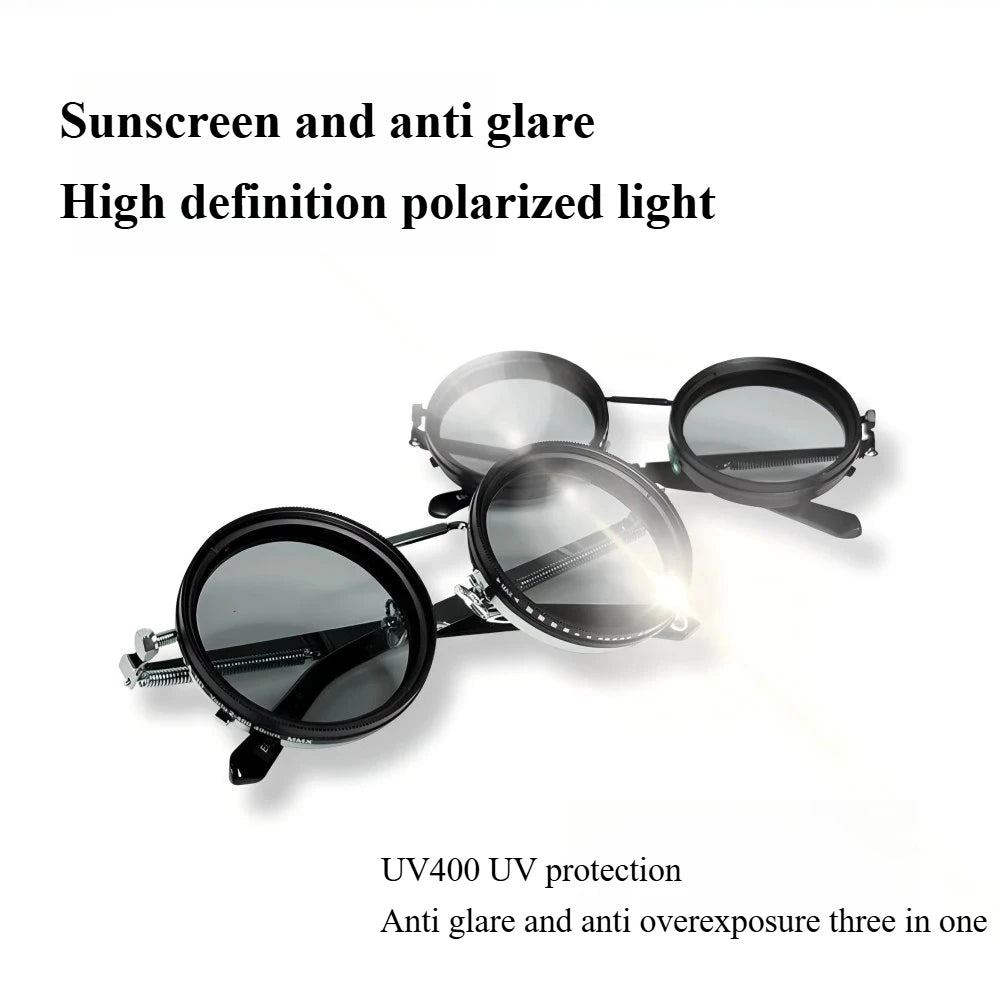 Round Polarized Sunglasses — UV400, Alloy Frame, Unisex — product image 2