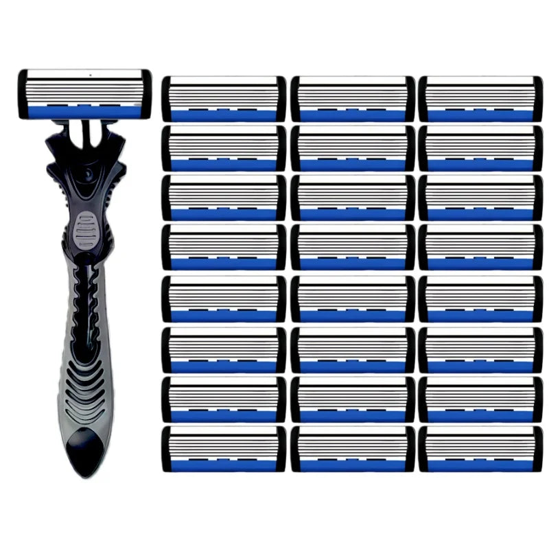 6-Layer Safety Razor — Handle with Blade Refills — product image 6