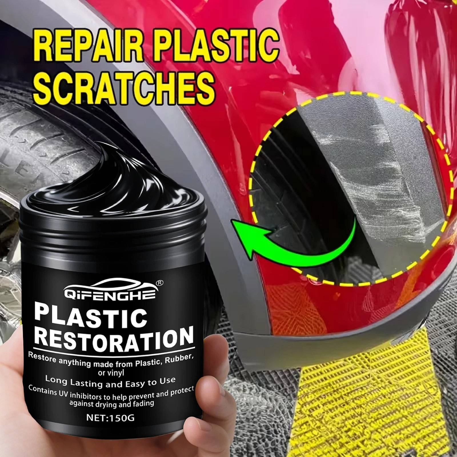 Plastic & Trim Restorer Paste — 150 g, Interior & Exterior — product image 3