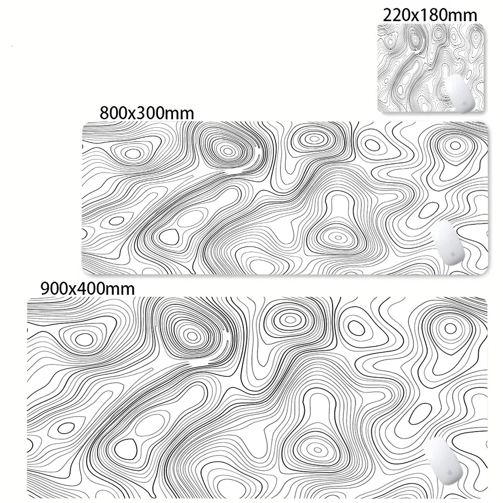 Black and White Strata Desk Mat — Large Non-Slip Mouse Pad — product image 18