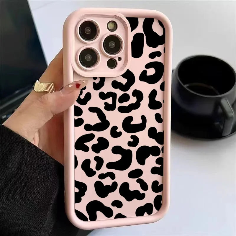 Silicone Phone Case — Black Leopard Print, iPhone 7–17 — product image 8