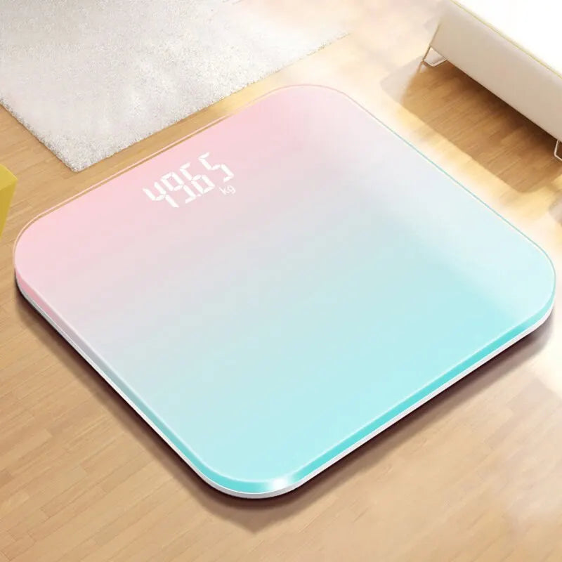 Glass digital bathroom scale with LCD display