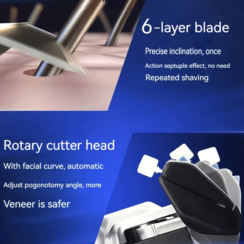 6-Layer Safety Razor — Handle with Blade Refills — product image 3