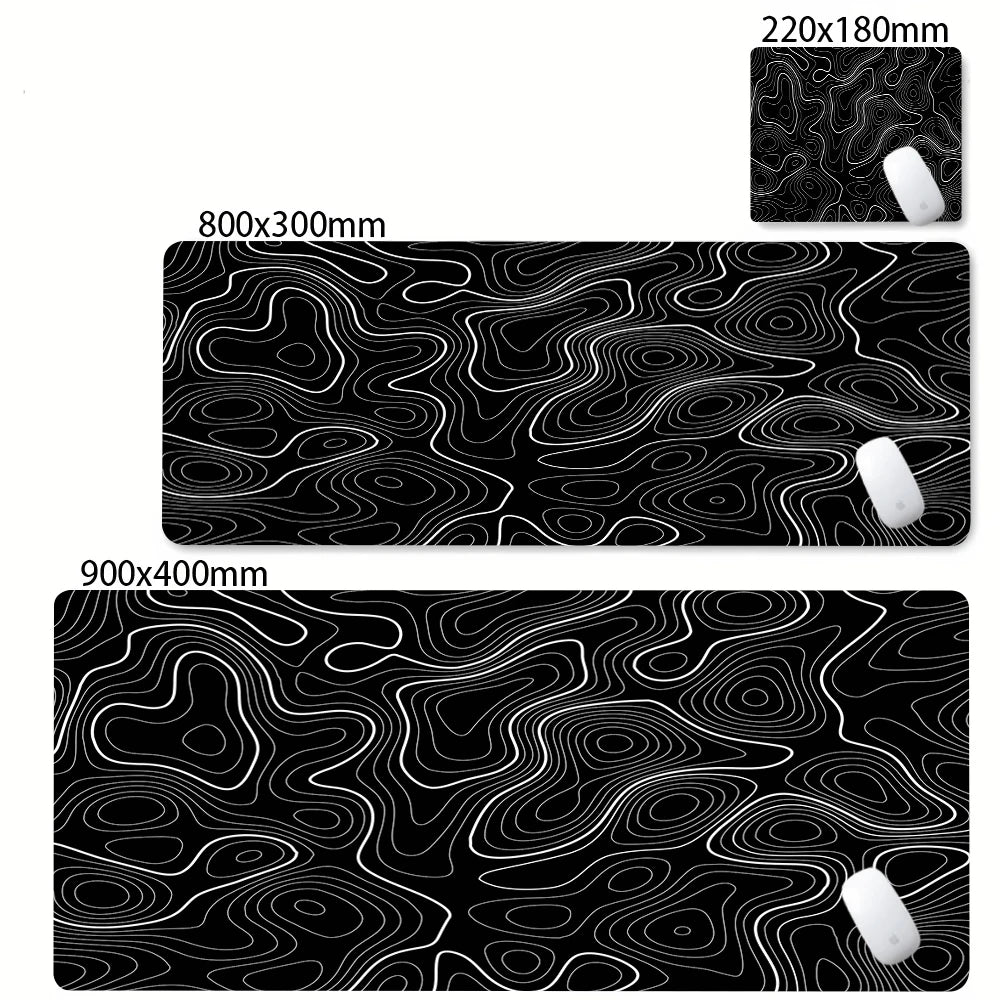 Black and White Strata Desk Mat — Large Non-Slip Mouse Pad — product image 8