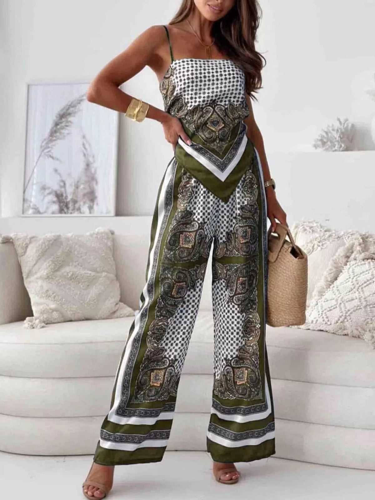 Printed Cami and Wide Leg Pants Set — product image 7