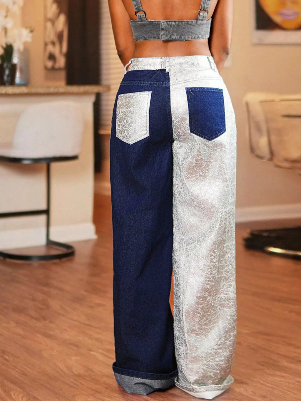 Two-Tone Wide-Leg Jeans — product image 4