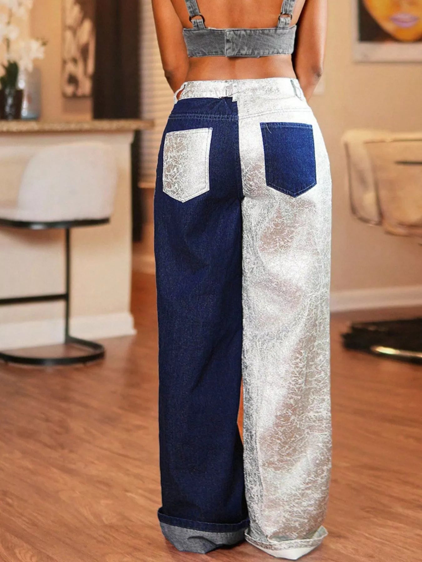 Two-Tone Wide-Leg Jeans — product image 4