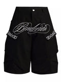 Men's embroidered cargo capris