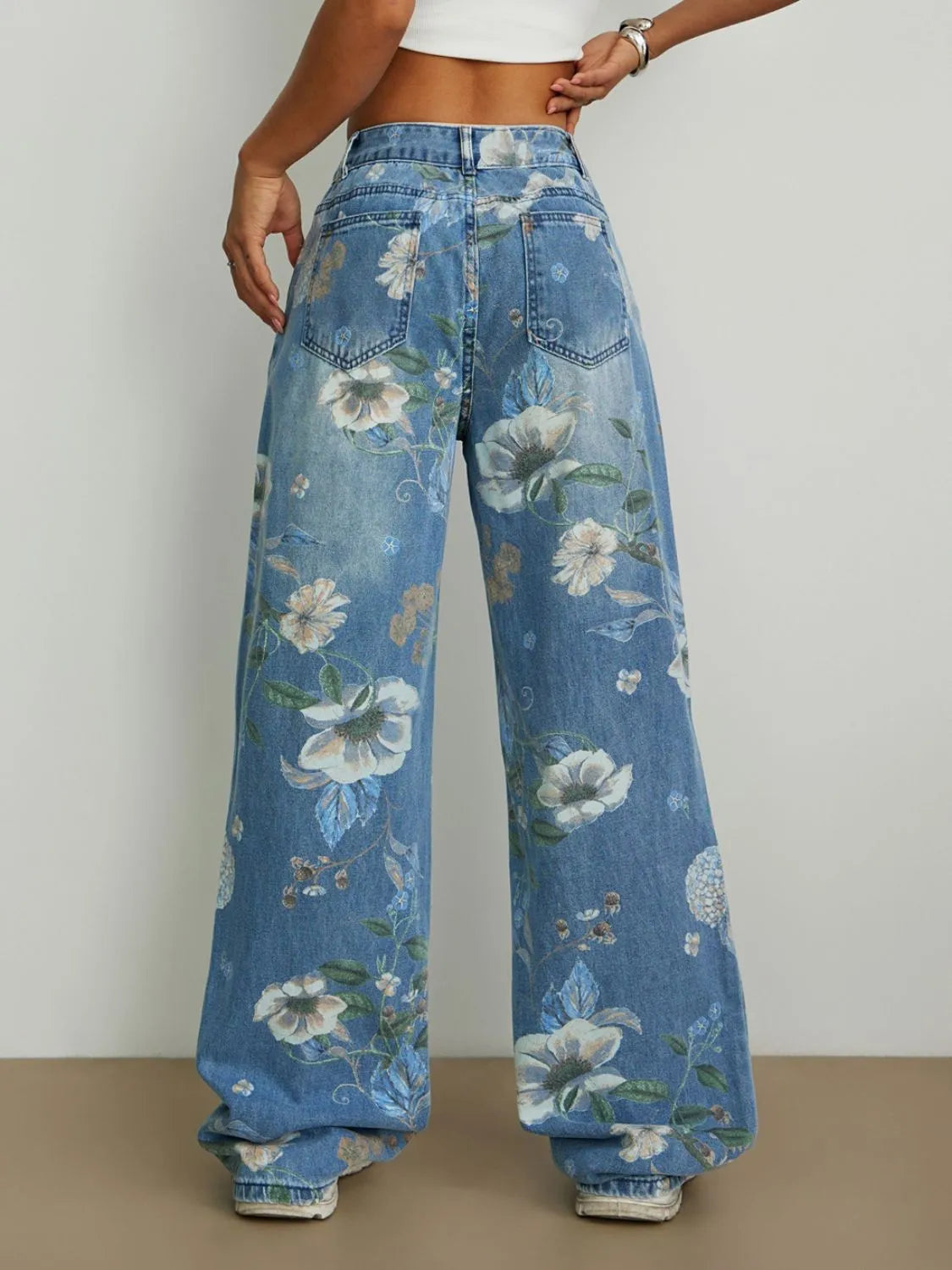 Printed Wide Leg Jeans — product image 4