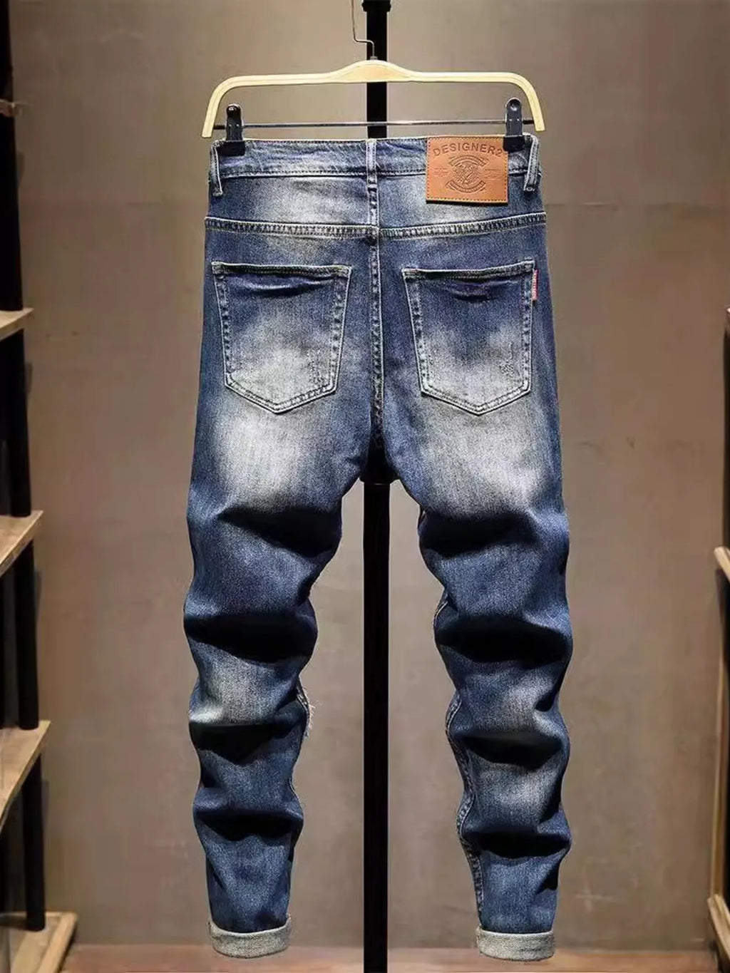 Men's Distressed Embroidered Jeans — product image 2