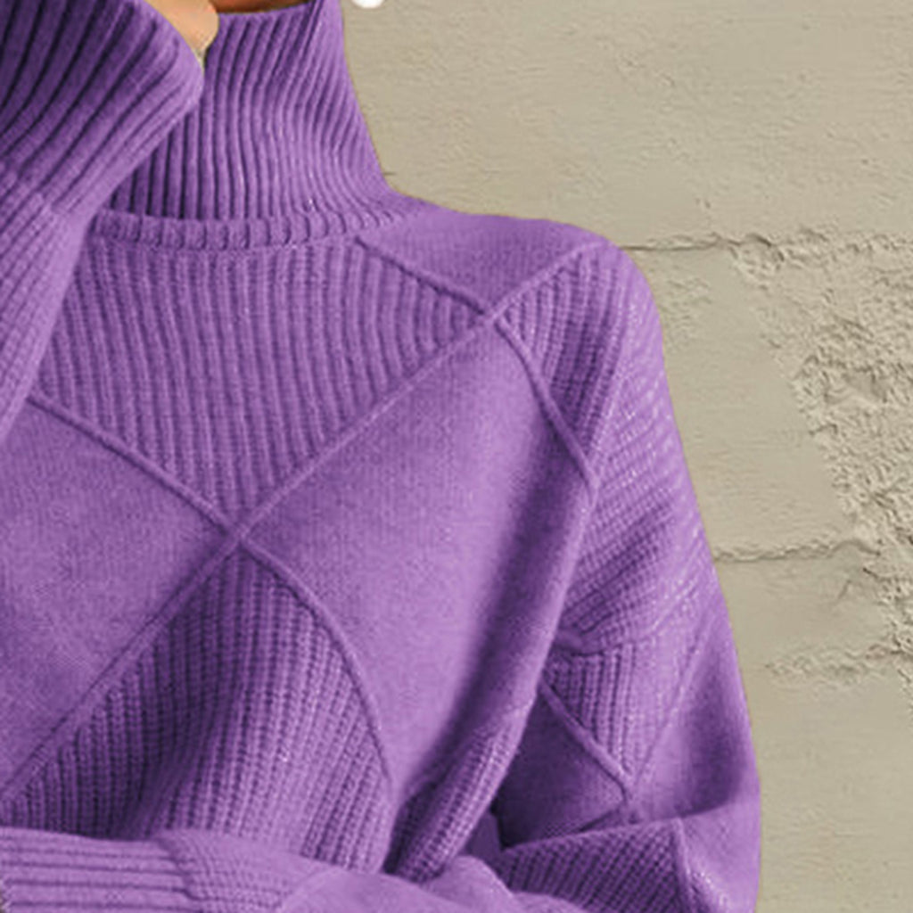 Geometric Turtleneck Long Sleeve Sweater — product image 5