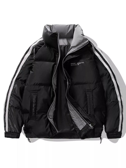 Men's Plus Size Striped Padded Puffer Jacket — product image 2