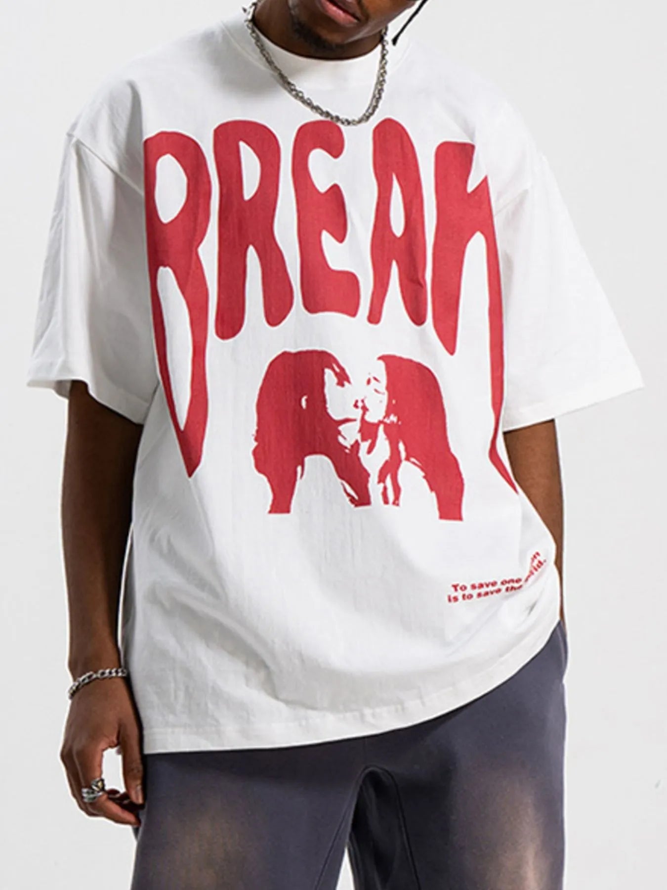 Men's Oversized Graphic Round Neck T-Shirt — product image 3