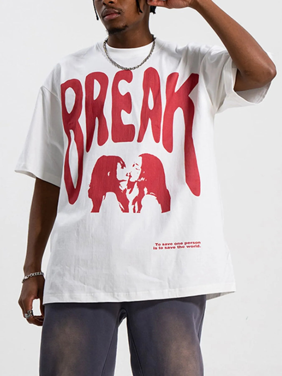 Men's Oversized Graphic Round Neck T-Shirt — product image 4