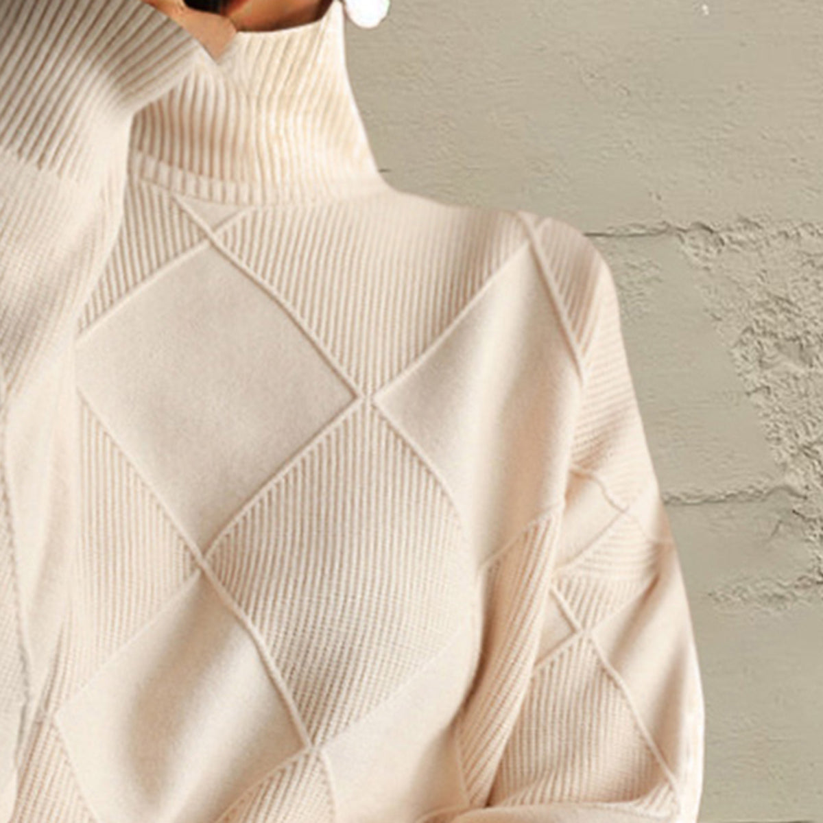 Geometric Turtleneck Long Sleeve Sweater — product image 9