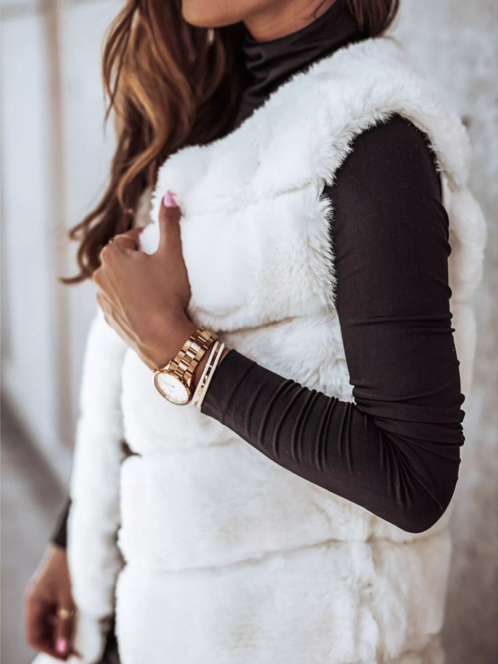 Faux Fur Longline Vest Coat — product image 10